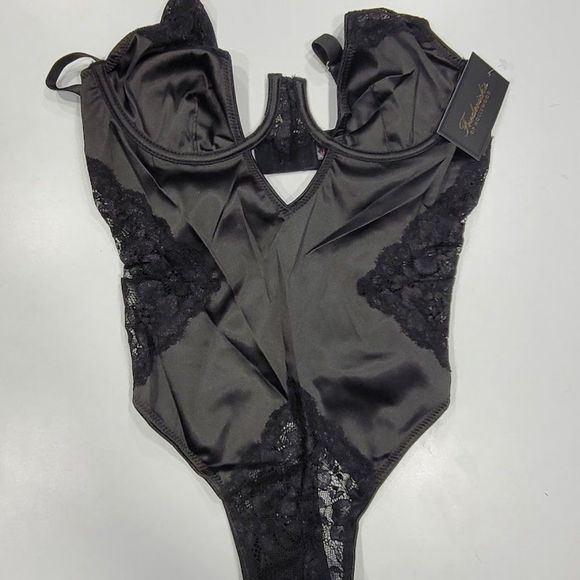 Fredericks of Hollywood Parissa Satin Teddy Lingerie - Picture 11 of 16